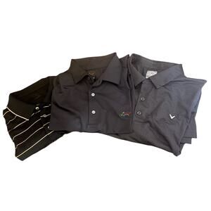 Men's Black/Charcoal Callaway‎ Greg Norman PGA Tour 3 Polo Shirt Bundle Size XXL